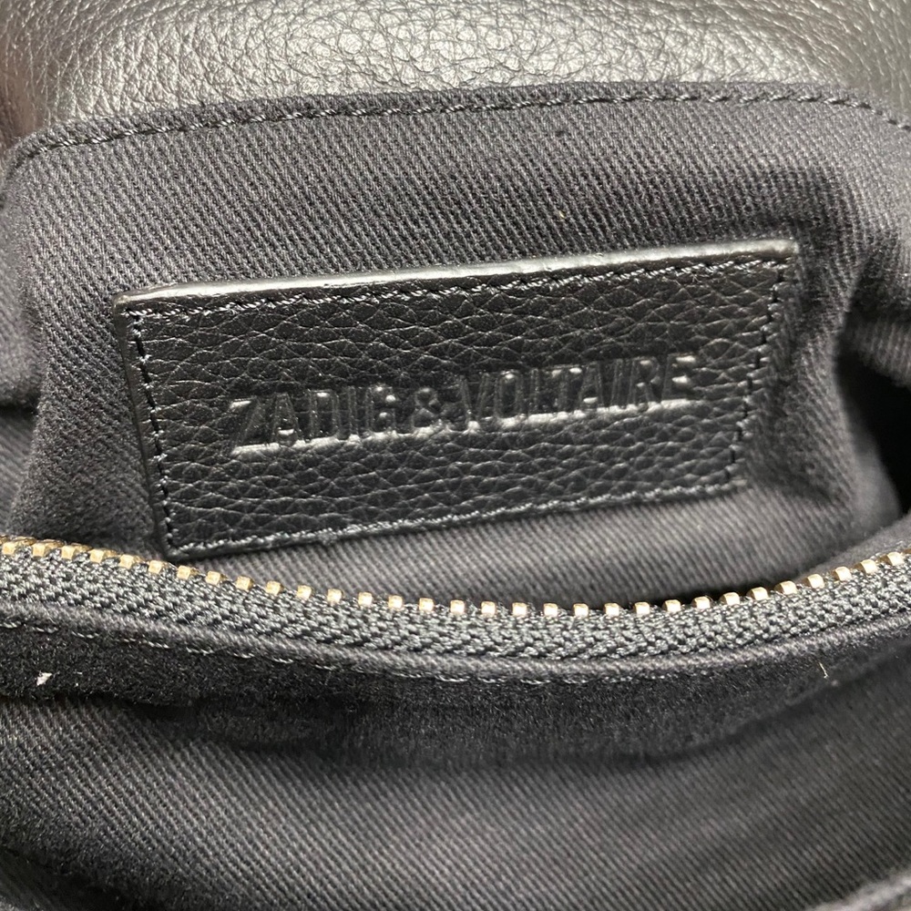 Zadig & Voltaire Black Leather Crossbody Bag with Chain Detail - Picture 7 of 7